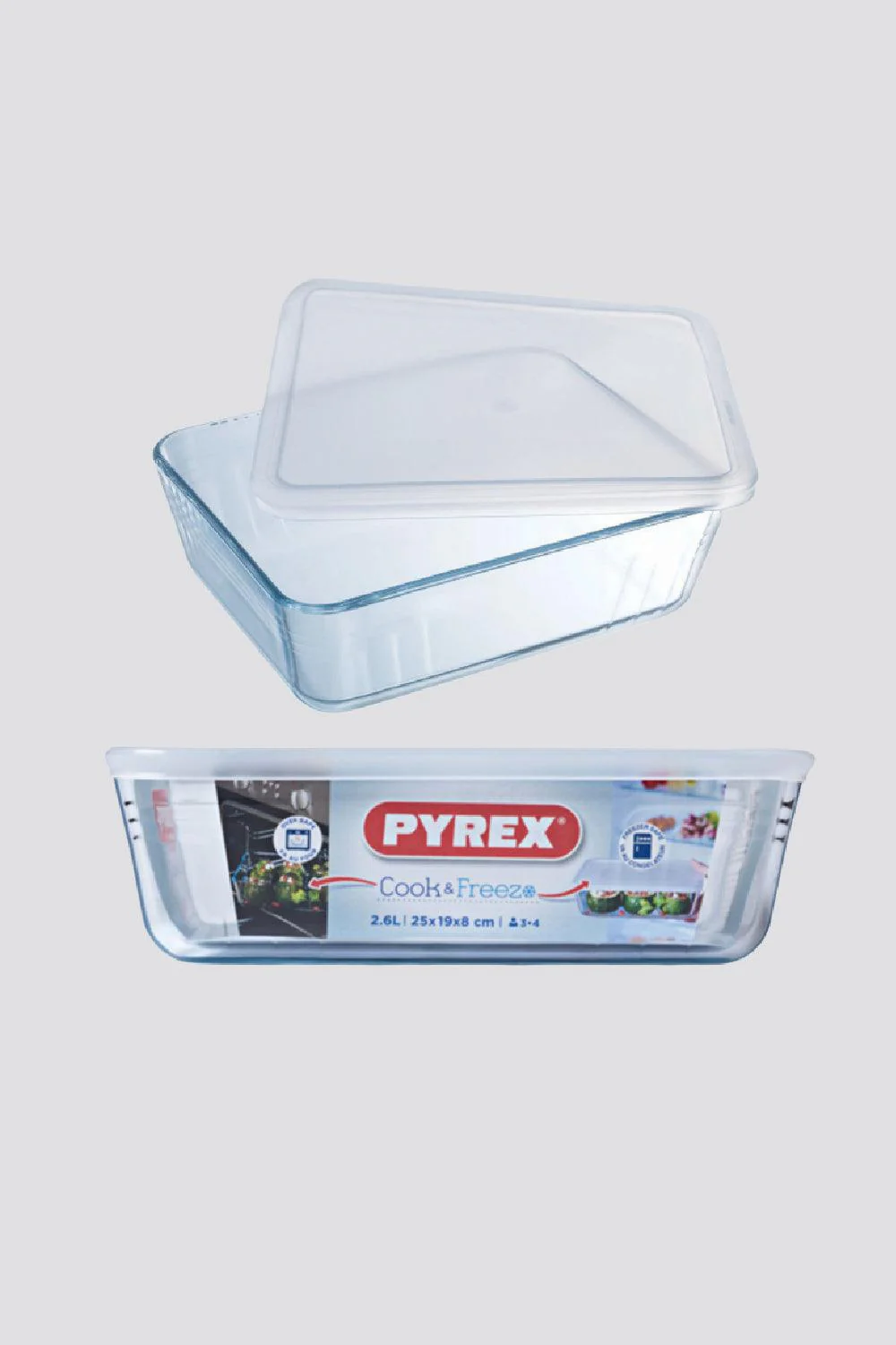 כלי אחסון מלבן +מכסה 2.6 ליטר מסדרת Cook & Freez