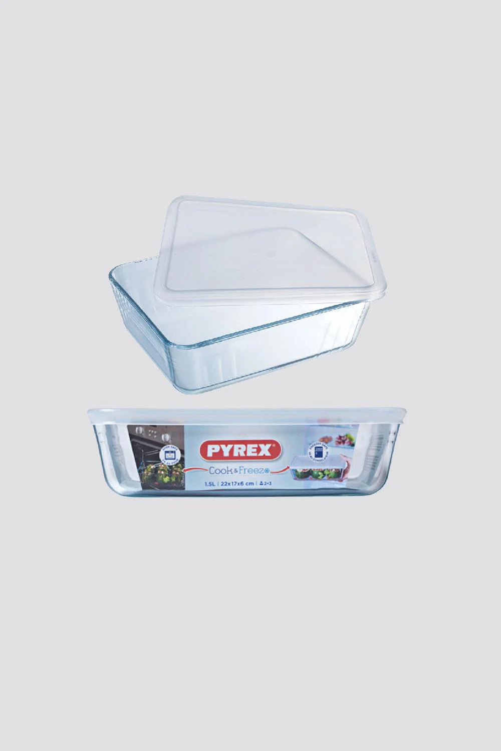 כלי אחסון מלבן +מכסה 1.5 ליטר מסדרת Cook & Freez - Image 2