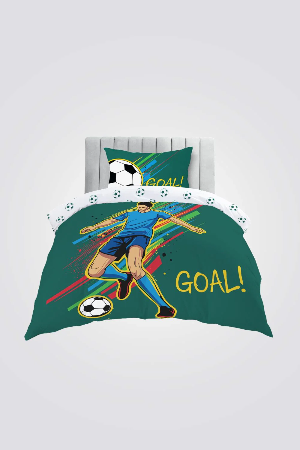סט מצעים מיטה וחצי לילדים 90/200 ס"מ GOAL | רד צ'ילי - Image 2