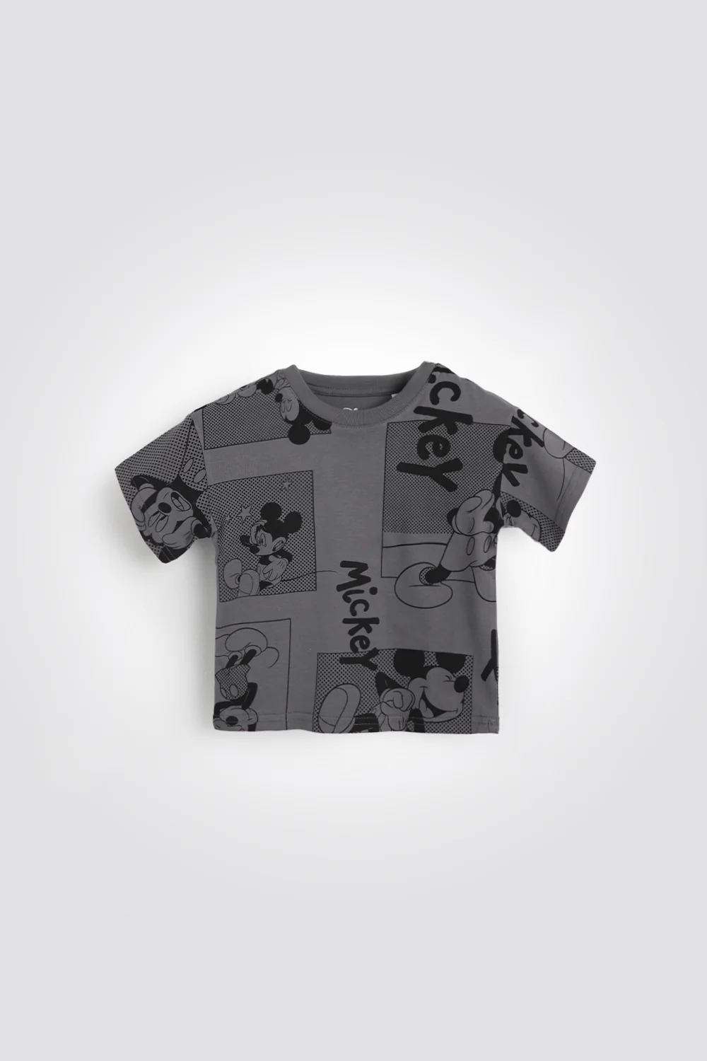 סט פיג’מה קצרה MICKEY לילדים בצבע אפור - Image 2