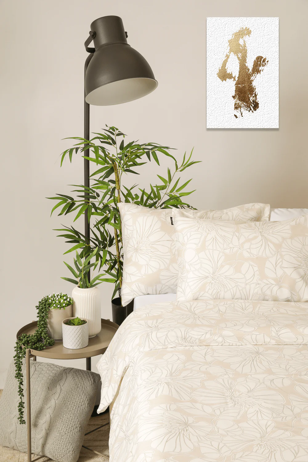 סט מצעים מיטה זוגית 160/200 ס"מ דגם SEPIA PEONY