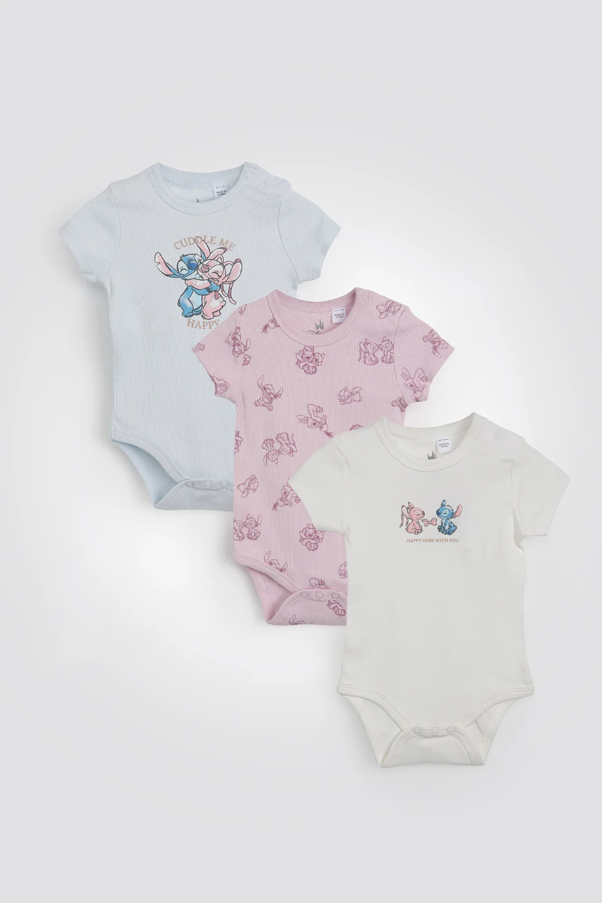 שלישיית בגדי גוף ריב STITCH