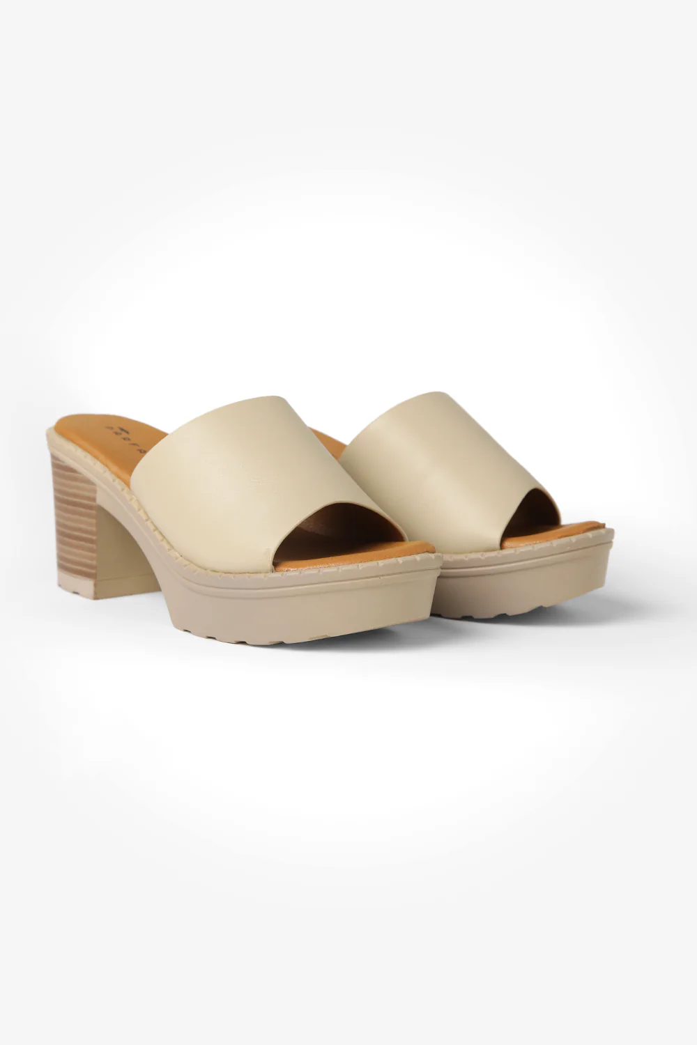 כפכפי עקב דמוי עור עם רצועה רחבה - Image 7