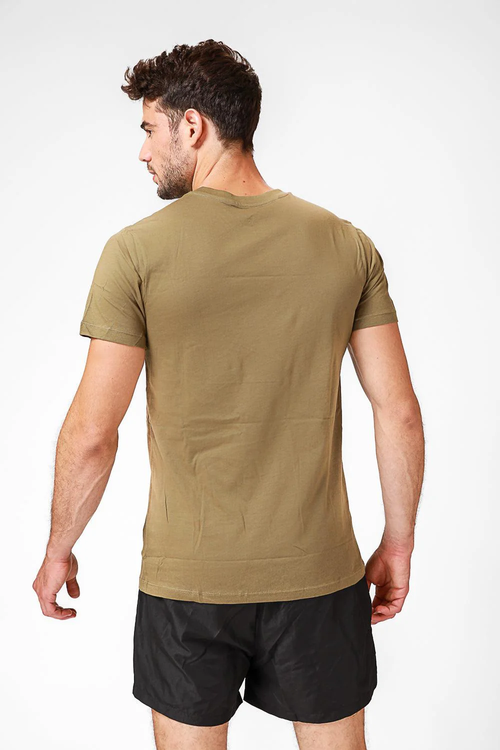 זוג חולצות טי צווארון וי Matchtonim cool cotton ירוק זית - Image 2