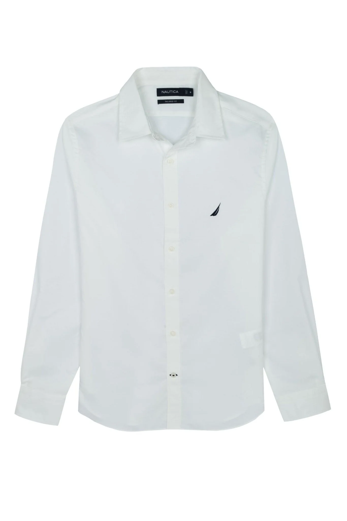 חולצה מכופתרת בצבע לבן TAILORED FIT - Image 3