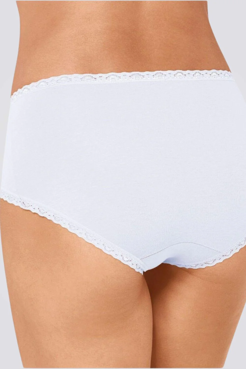 תחתונים 24/7 COTTON LACE MIDI צבע לבן - Image 2