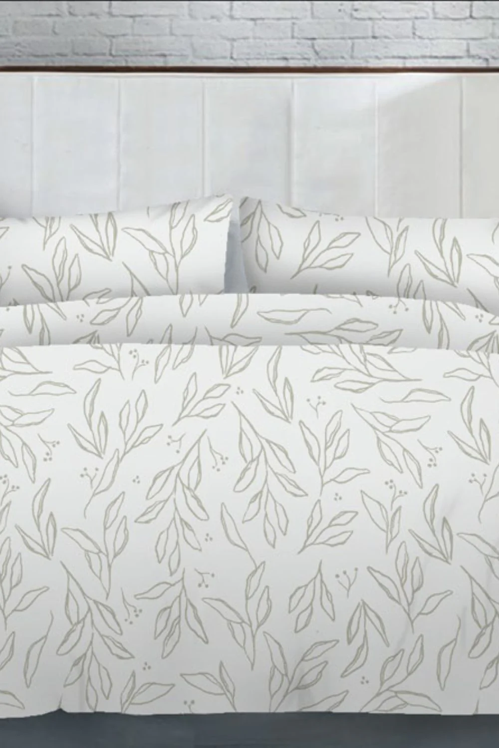 סט מצעים במבוק כותנה מיטה זוגית 160/200 ס"מ דגם BIEGE LEAVES