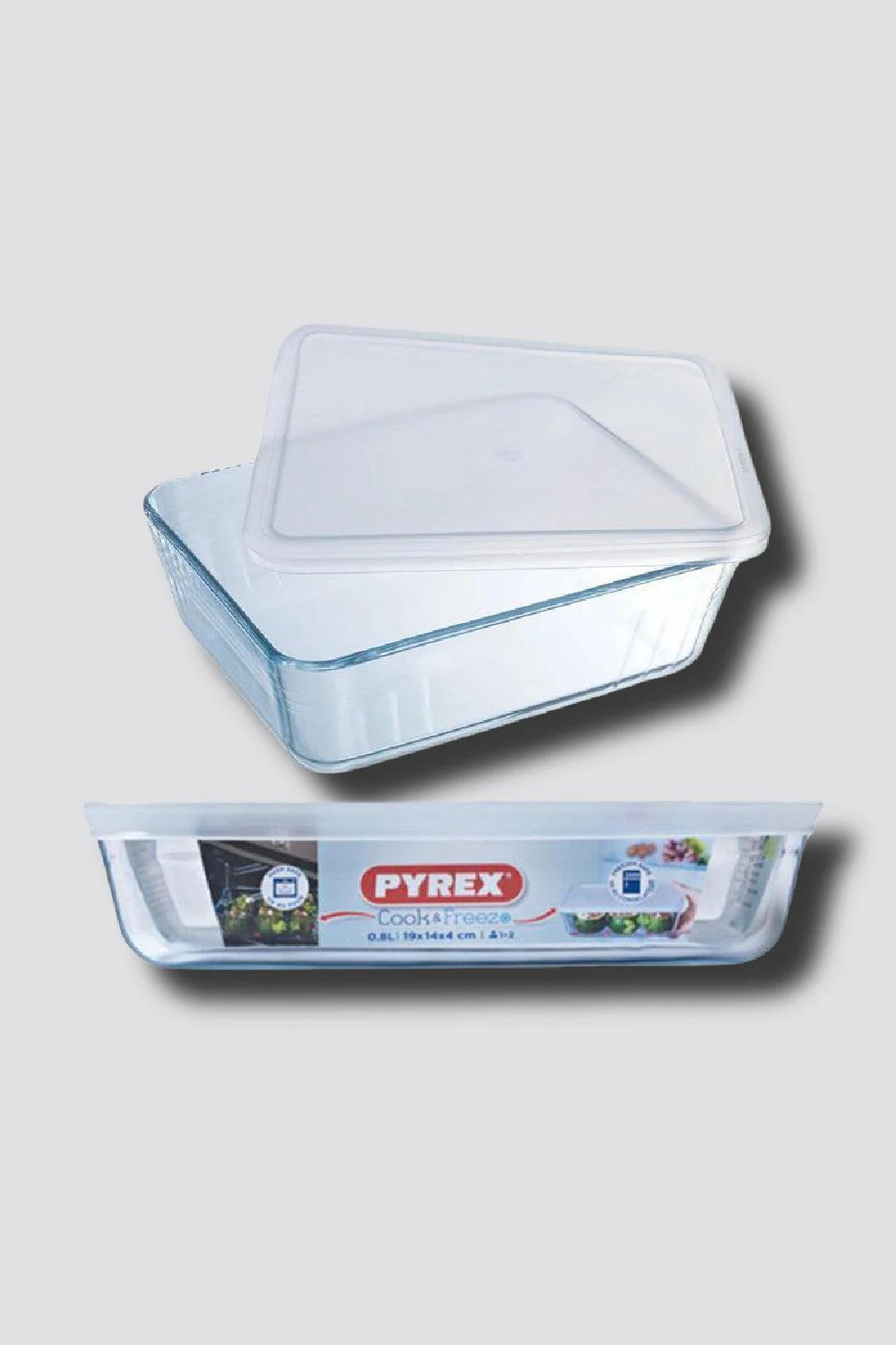 כלי אחסון מלבן +מכסה 0.8 ליטר מסדרת Cook & Freez
