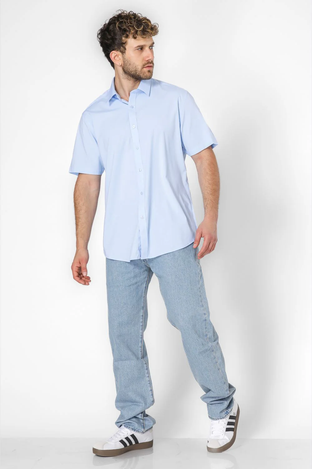 חולצה מכופתרת שרוולים קצרים - Image 13