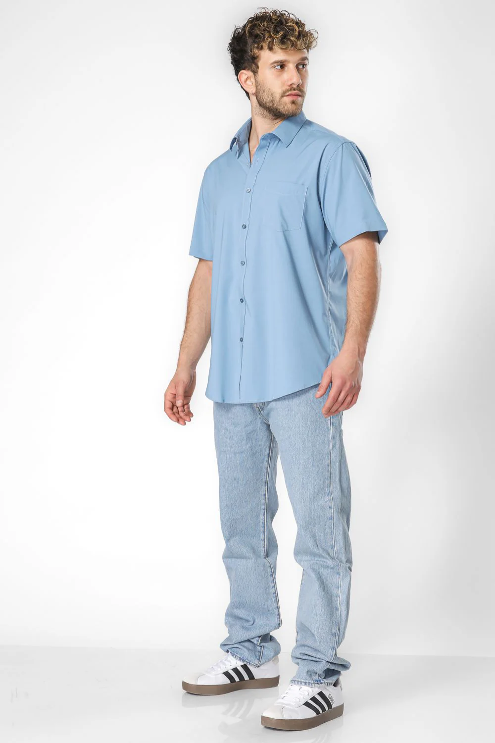 חולצה מכופתרת שרוולים קצרים - Image 16