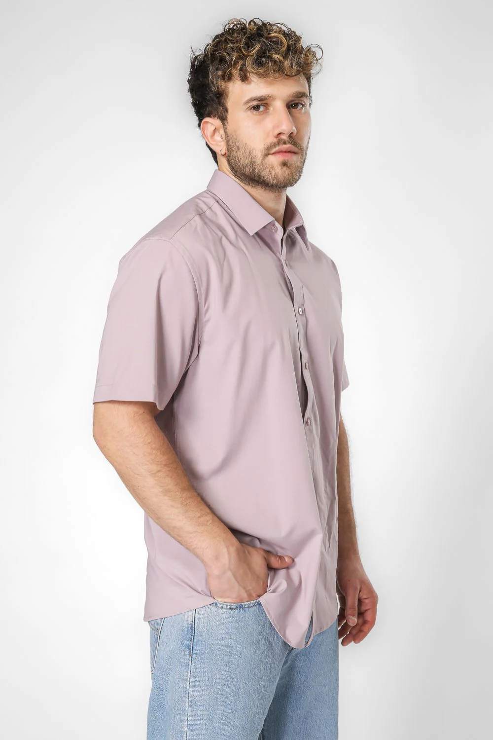 חולצה מכופתרת שרוולים קצרים - Image 18