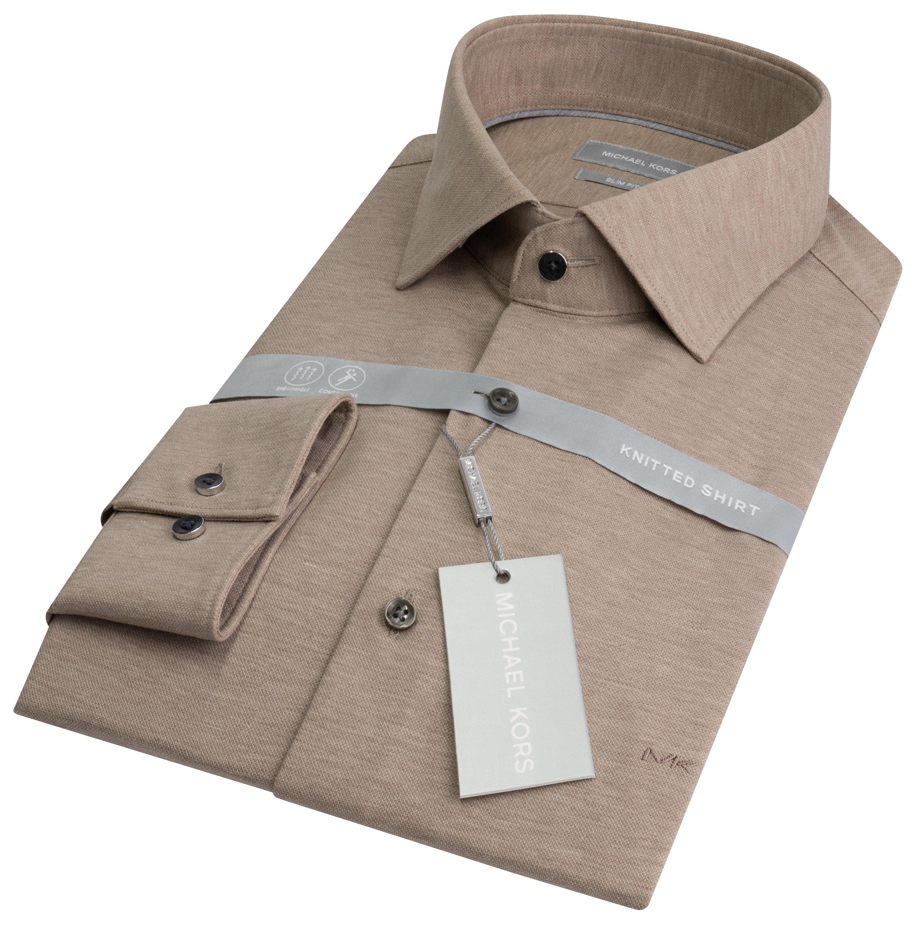 חולצה מכופתרת SOLID PIQUE SLIM  בצבע בז' - Image 8