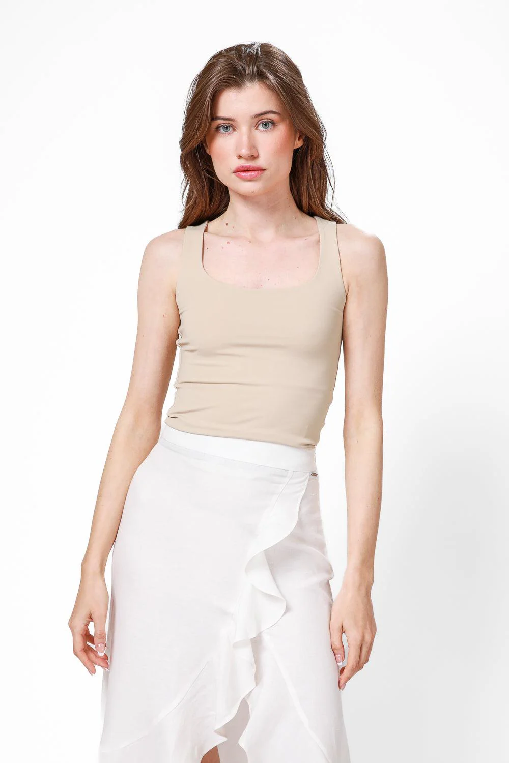 גופיית TANK TOP צבע בז' - Image 3