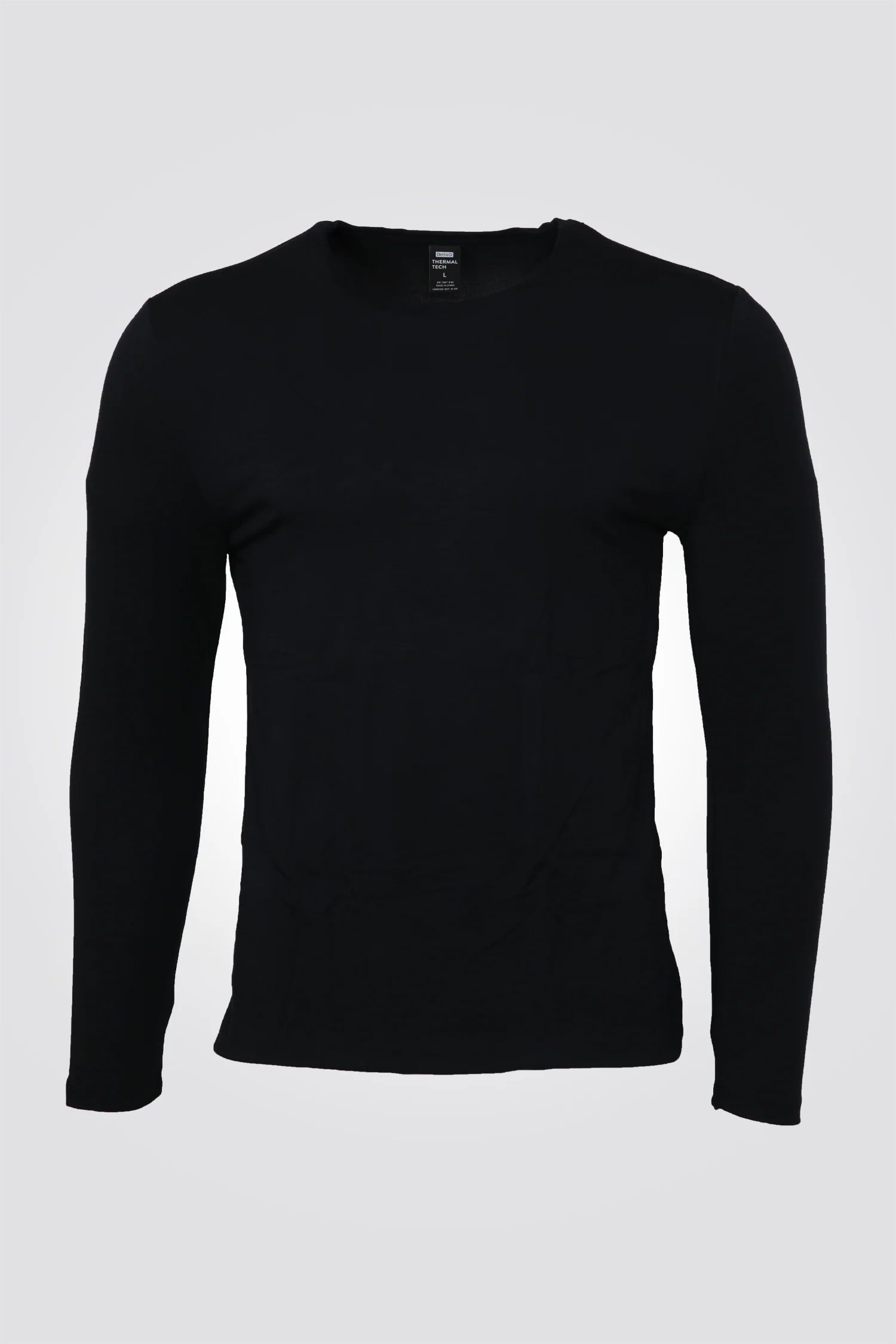 חולצה תרמית צווארון עגול - SLIM FIT בצבע שחור - Image 6
