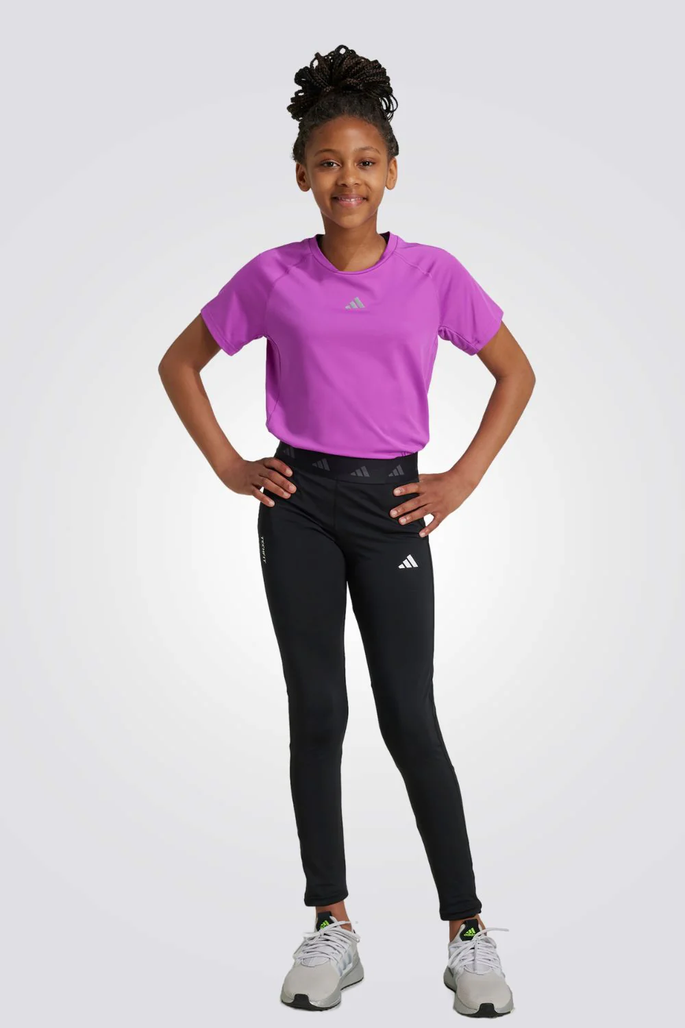 טייץ לנערות וילדות TECHFIT בצבע שחור