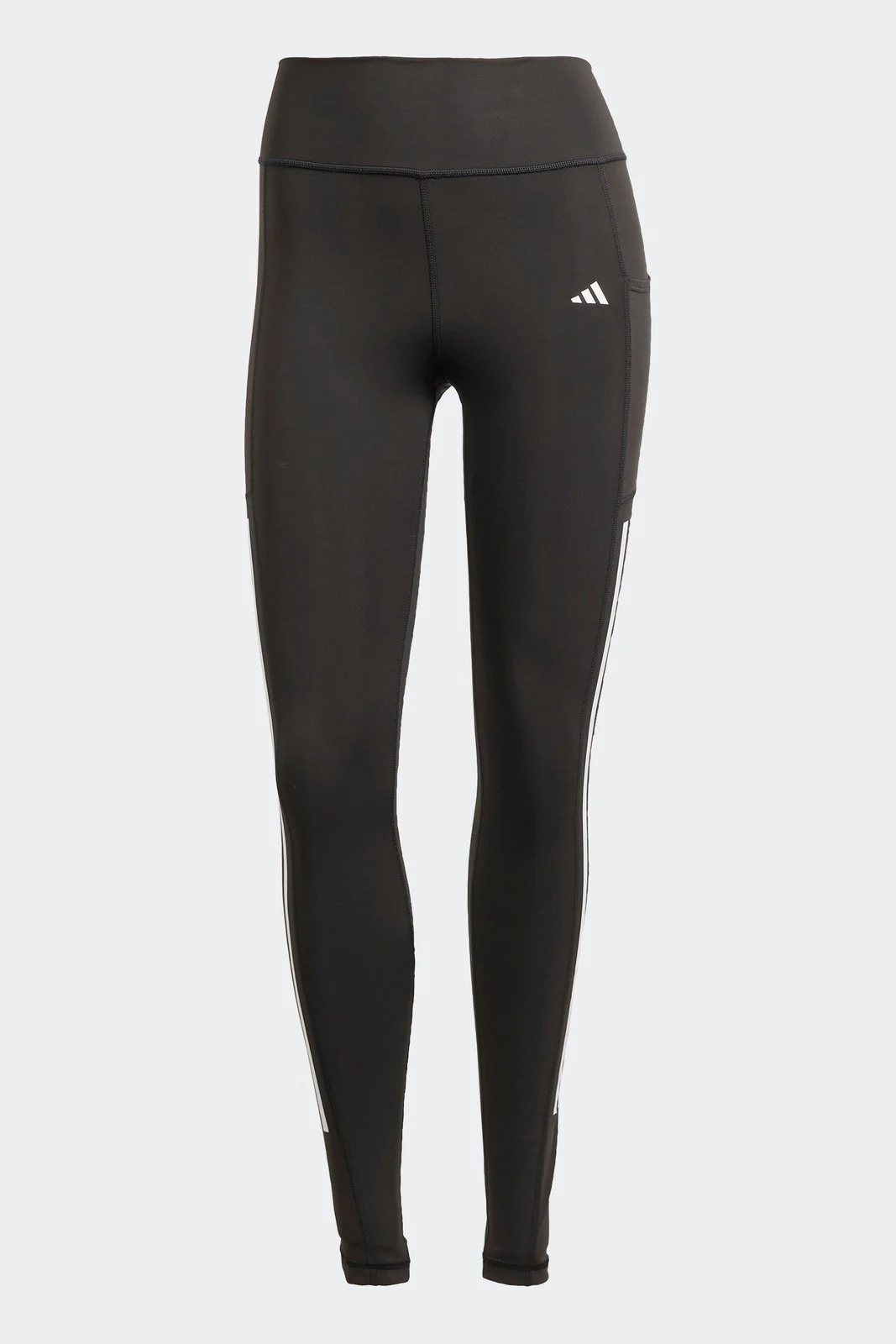 טייץ לנשים OPTIME 3-STRIPES FULL-LENGTH בצבע שחור ולבן - Image 6