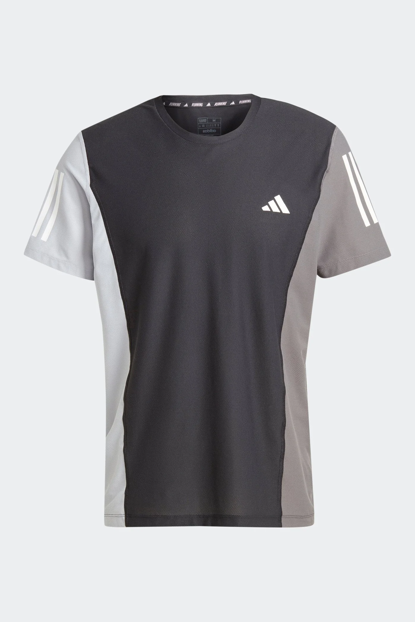 טישירט לגברים OWN THE RUN COLORBLOCK בצבע שחור ואפור - Image 7