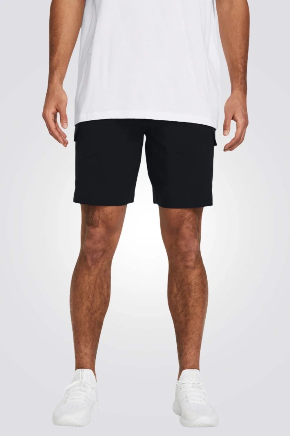 מכנסיים קצרים לגברים Stretch Woven Cargo בצבע שחור