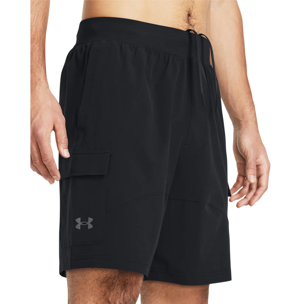מכנסיים קצרים לגברים Stretch Woven Cargo בצבע שחור - Image 3