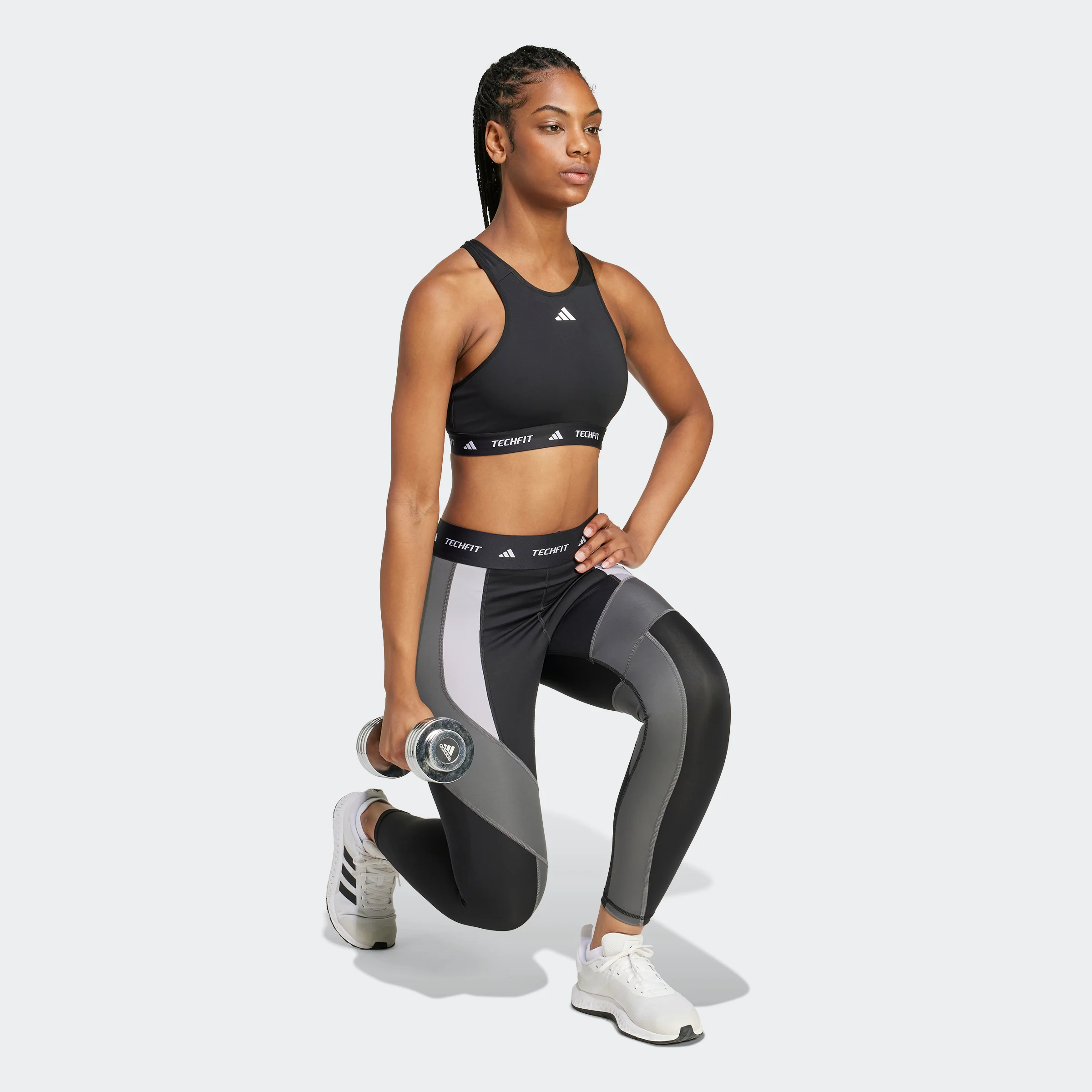 טייץ לנשים TECHFIT 7/8 בצבע שחור ואפור - Image 8