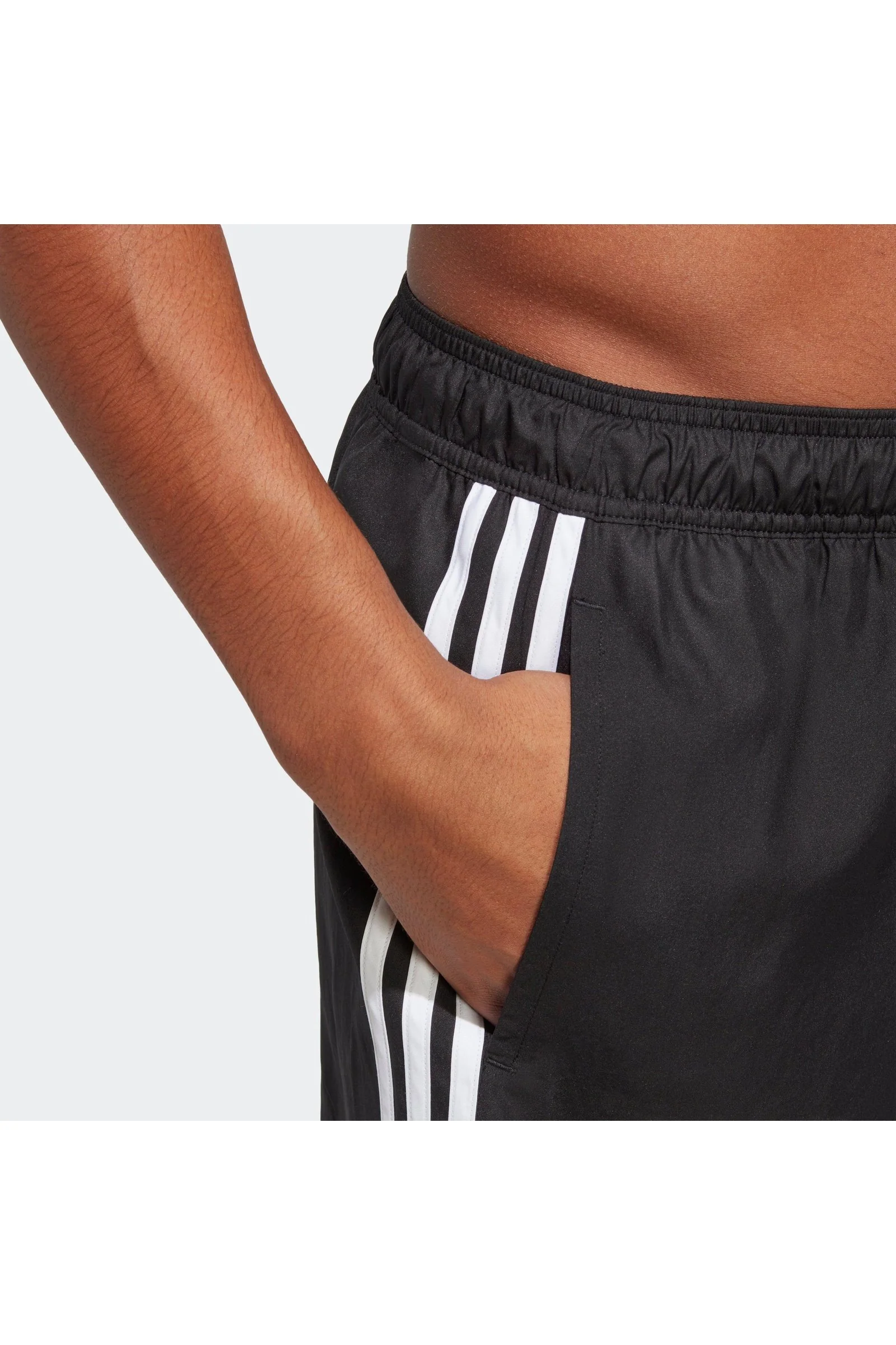בגד ים לגברים 3 -STRIPES CLX VERY-SHORT-LENGTH בצבע שחור ולבן - Image 4