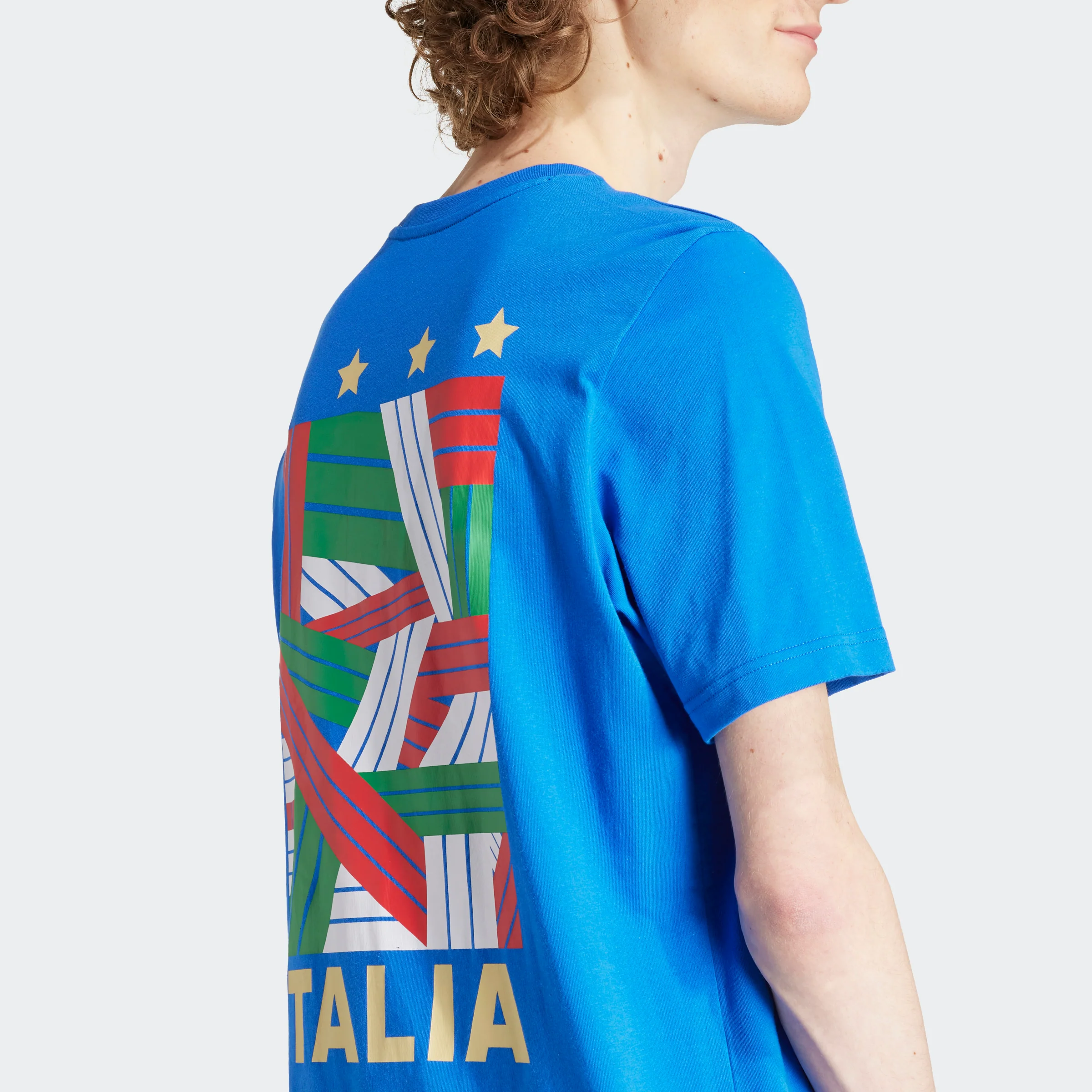 טישירט לגברים ITALY FOOTBALL FAN GRAPHIC בצבע כחול - Image 3