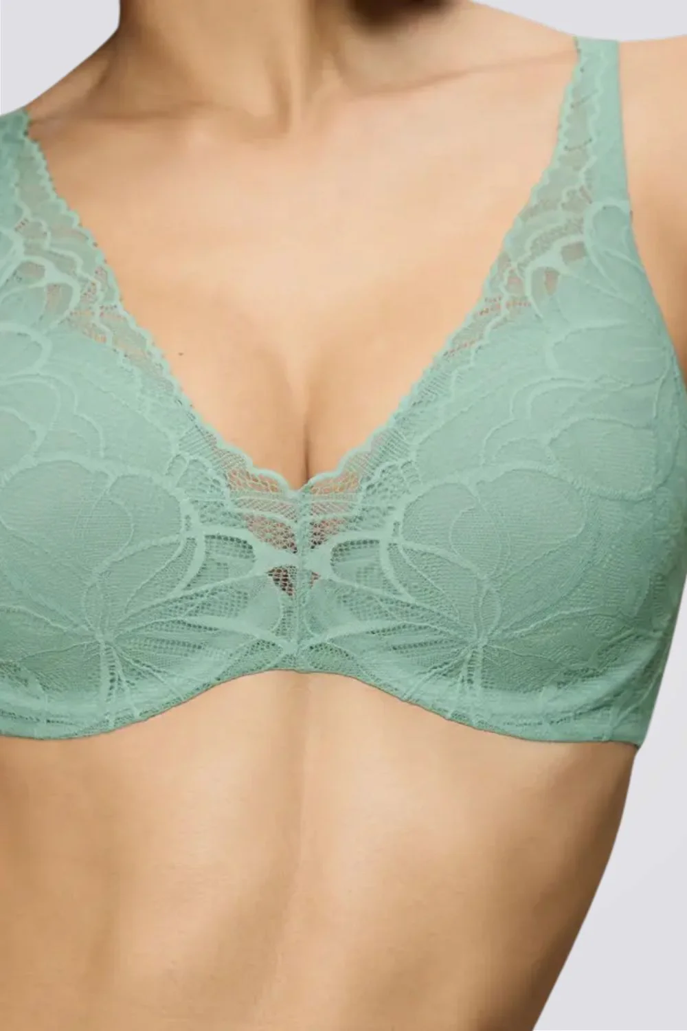 חזיית תחרה Body Make-Up Illusion Lace WP בצבע ירוק - Image 3