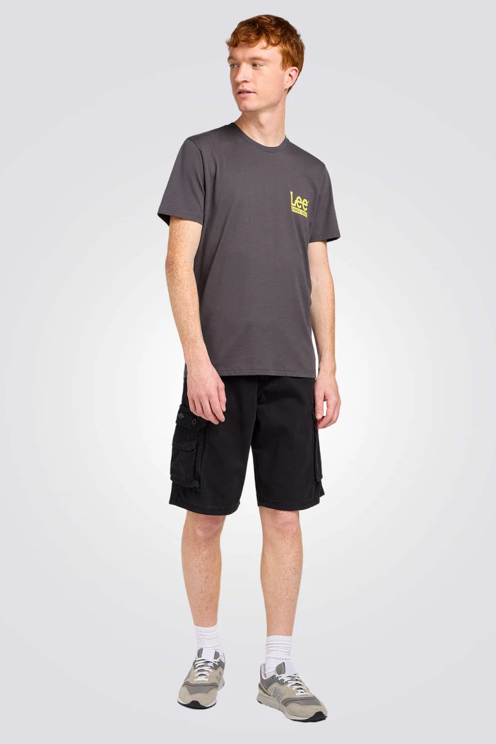 טישירט לוגו בצבע אפור - Image 3