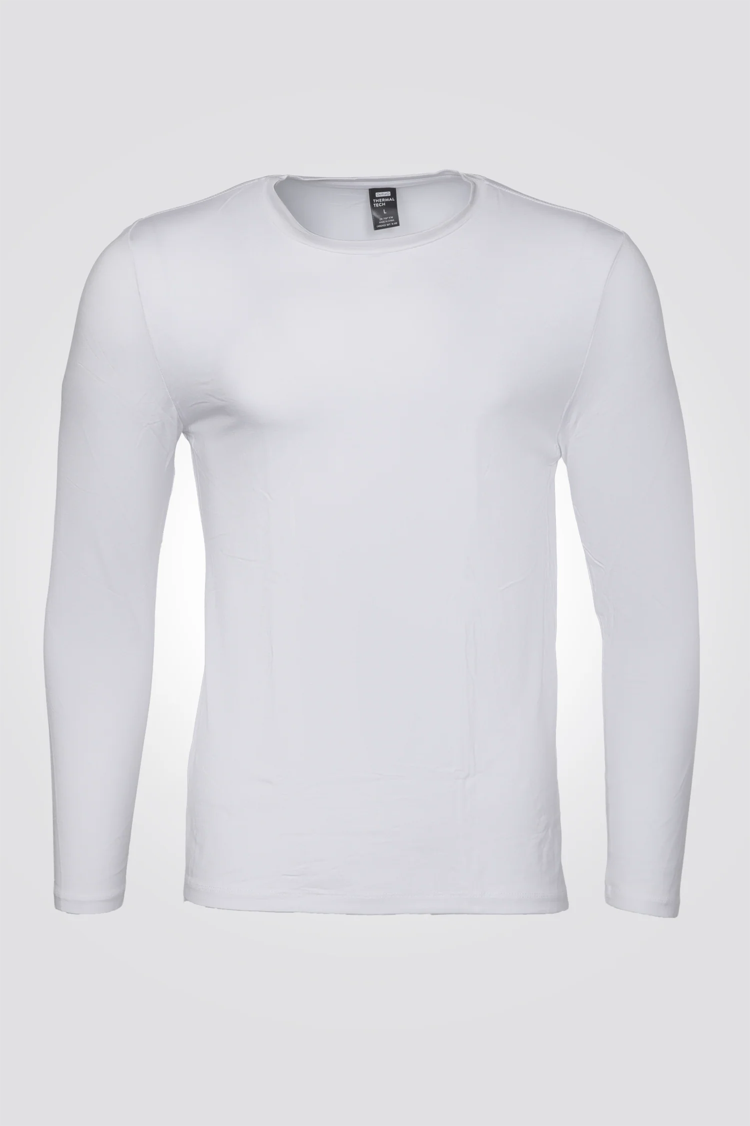 חולצה תרמית צווארון עגול - SLIM FIT בצבע לבן - Image 6