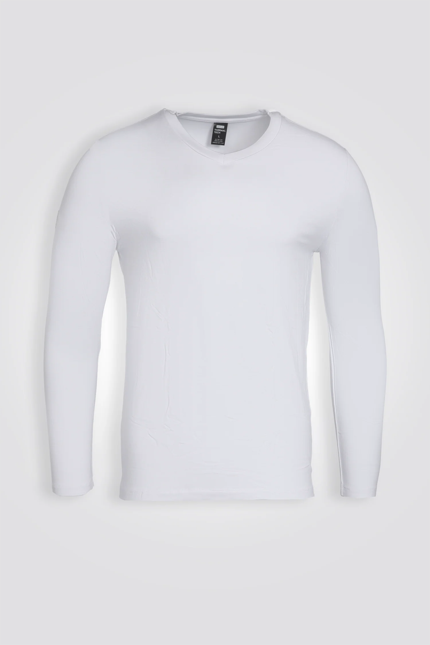 חולצה תרמית צווארון וי - SLIM FIT בצבע לבן | דלתא - Image 5