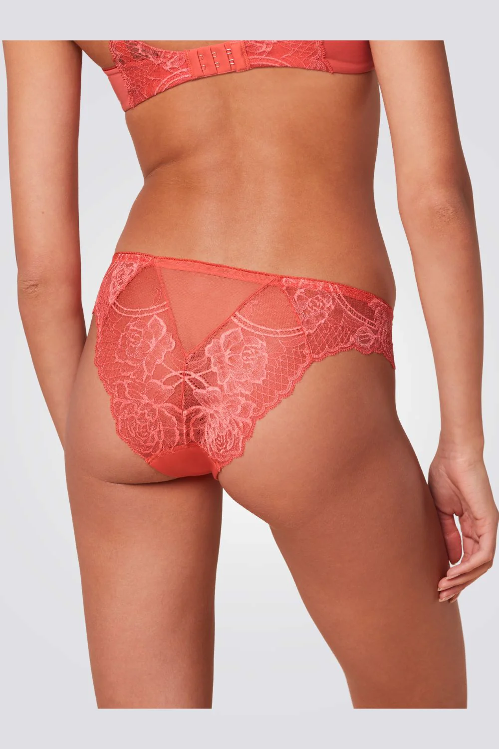 תחתוני תחרה Wild Peony Florale Brazilian בצב כתום - Image 2