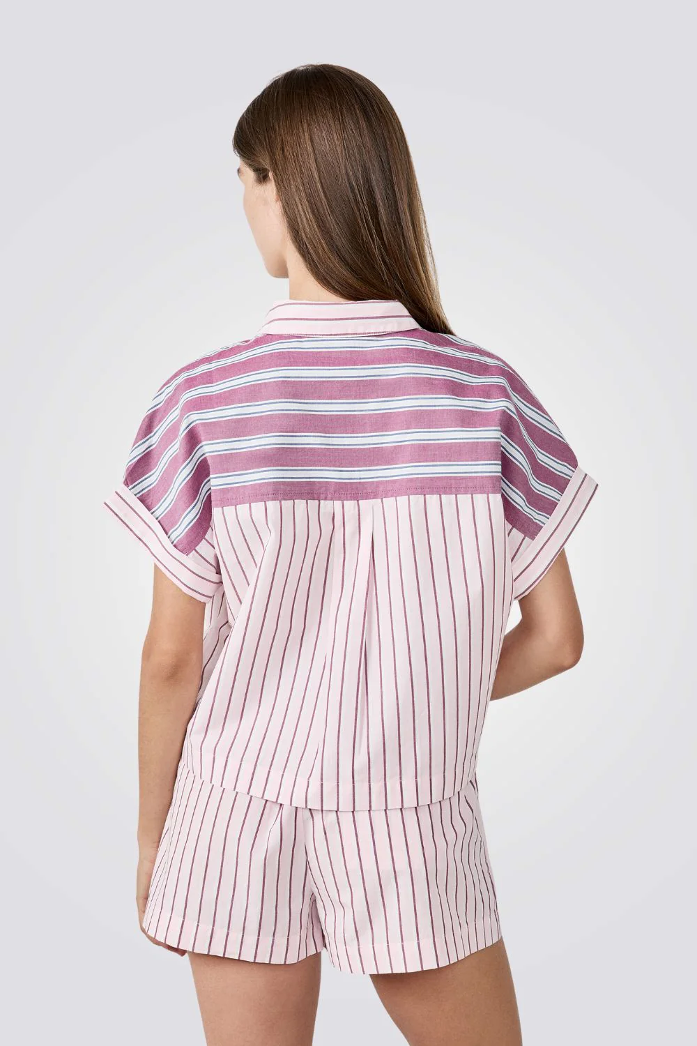 חולצת לילה מכופתרת בהדפס פסים | איתם - Image 3