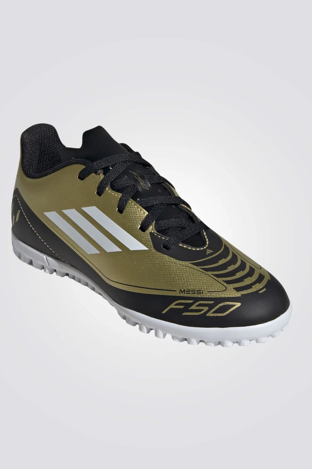 נעלי קטרגל לילדים ונוער MESSI F50 CLUB בצבע זהב ושחור - Image 2