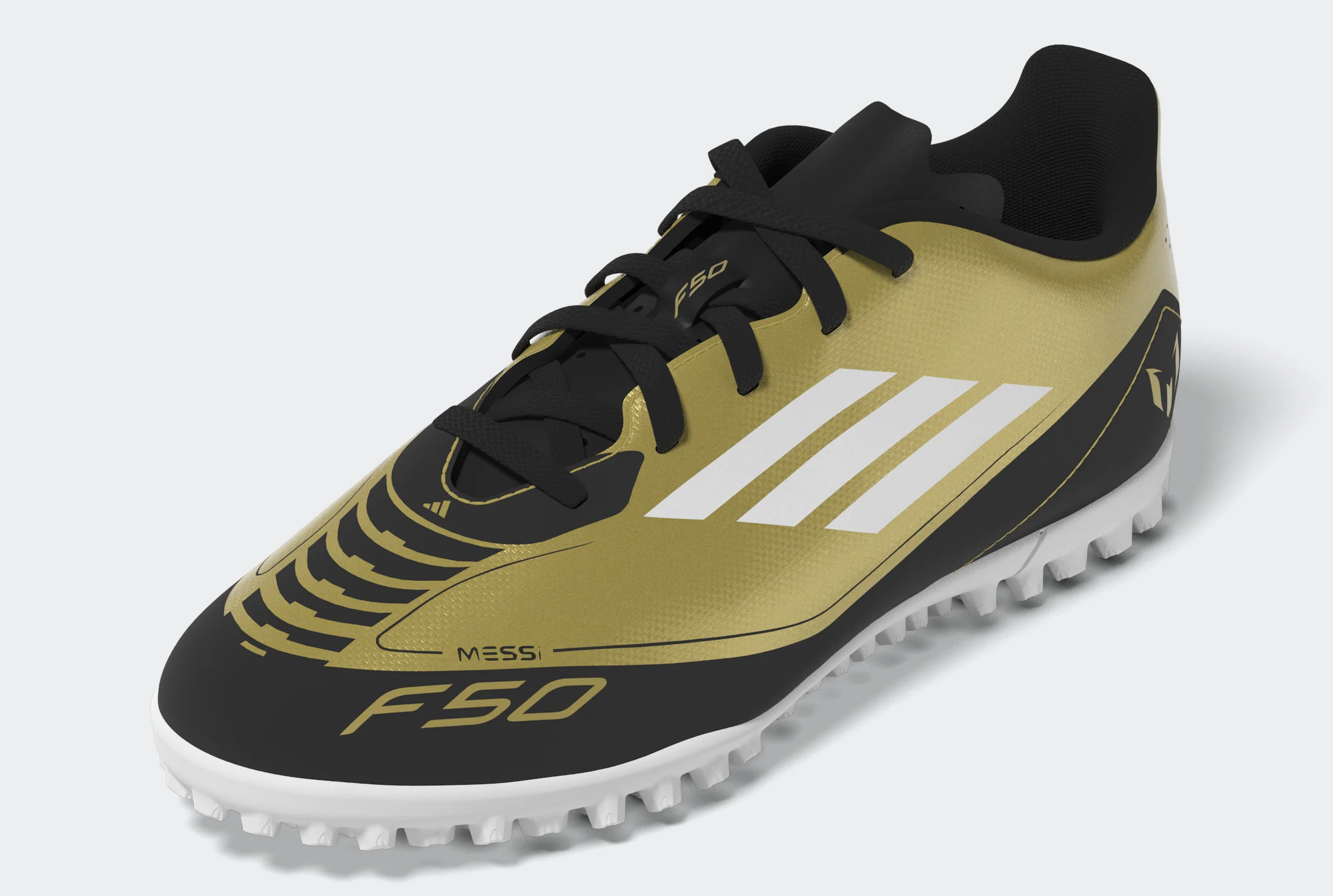 נעלי קטרגל לילדים ונוער MESSI F50 CLUB בצבע זהב ושחור - Image 9