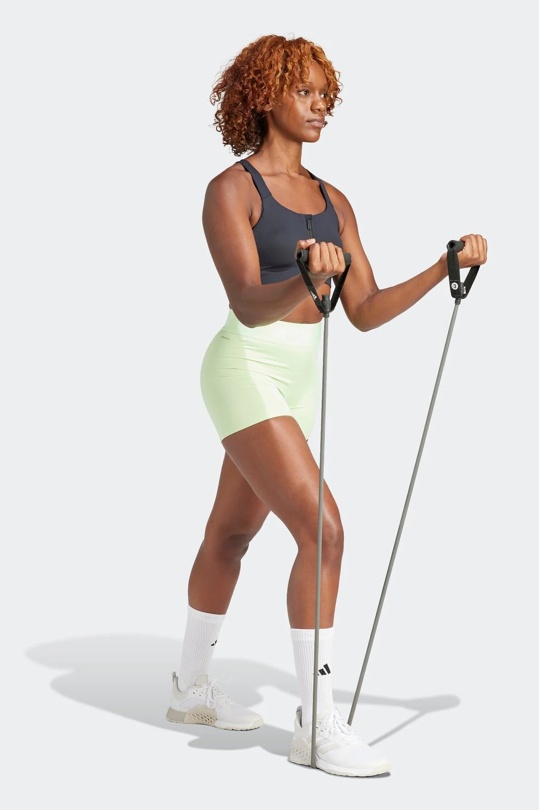 טייץ קצר לנשים TECHFIT בצבע ירוק זוהר - Image 3