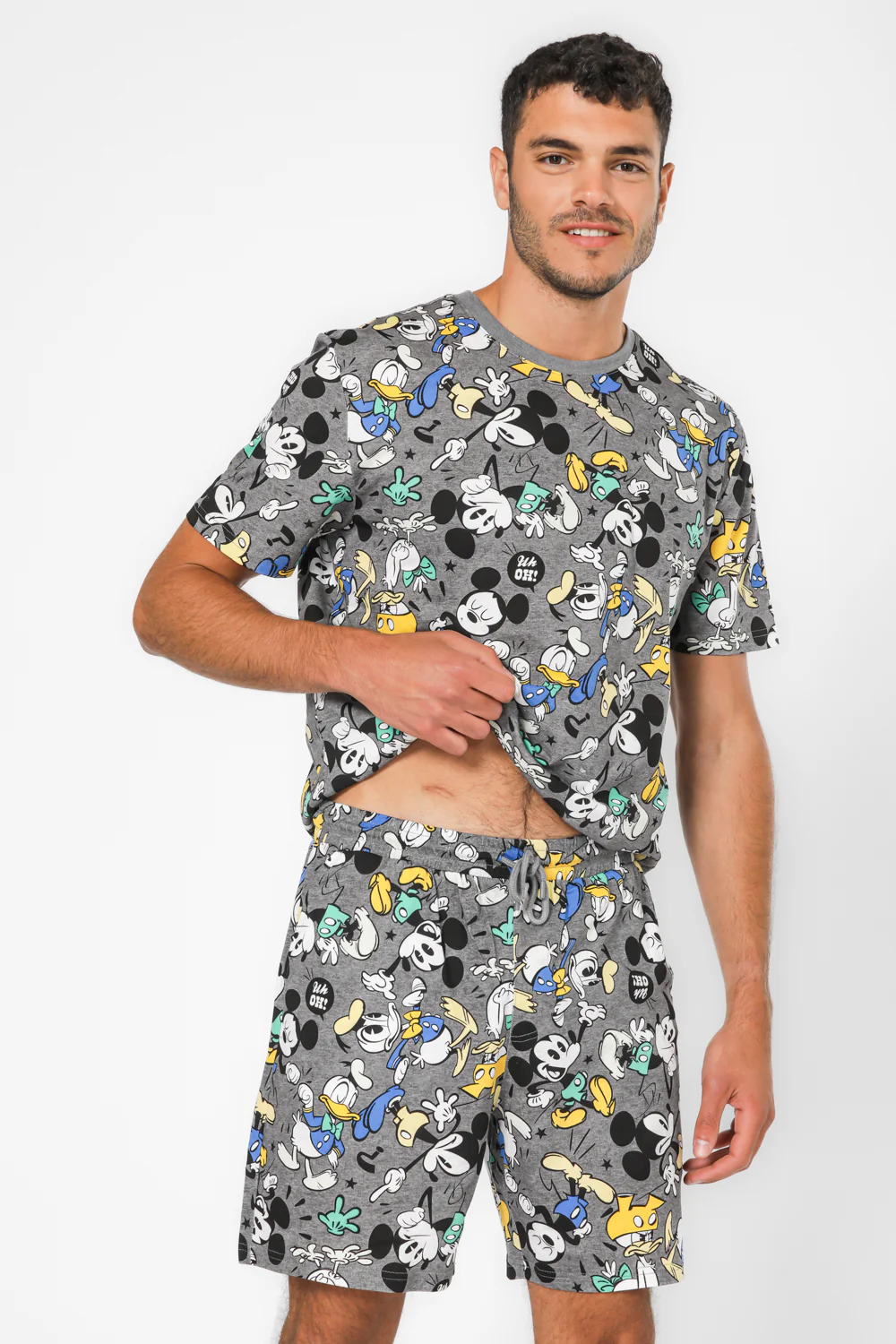 סט פיג’מה קצרה MICKEY אפורה - Image 3