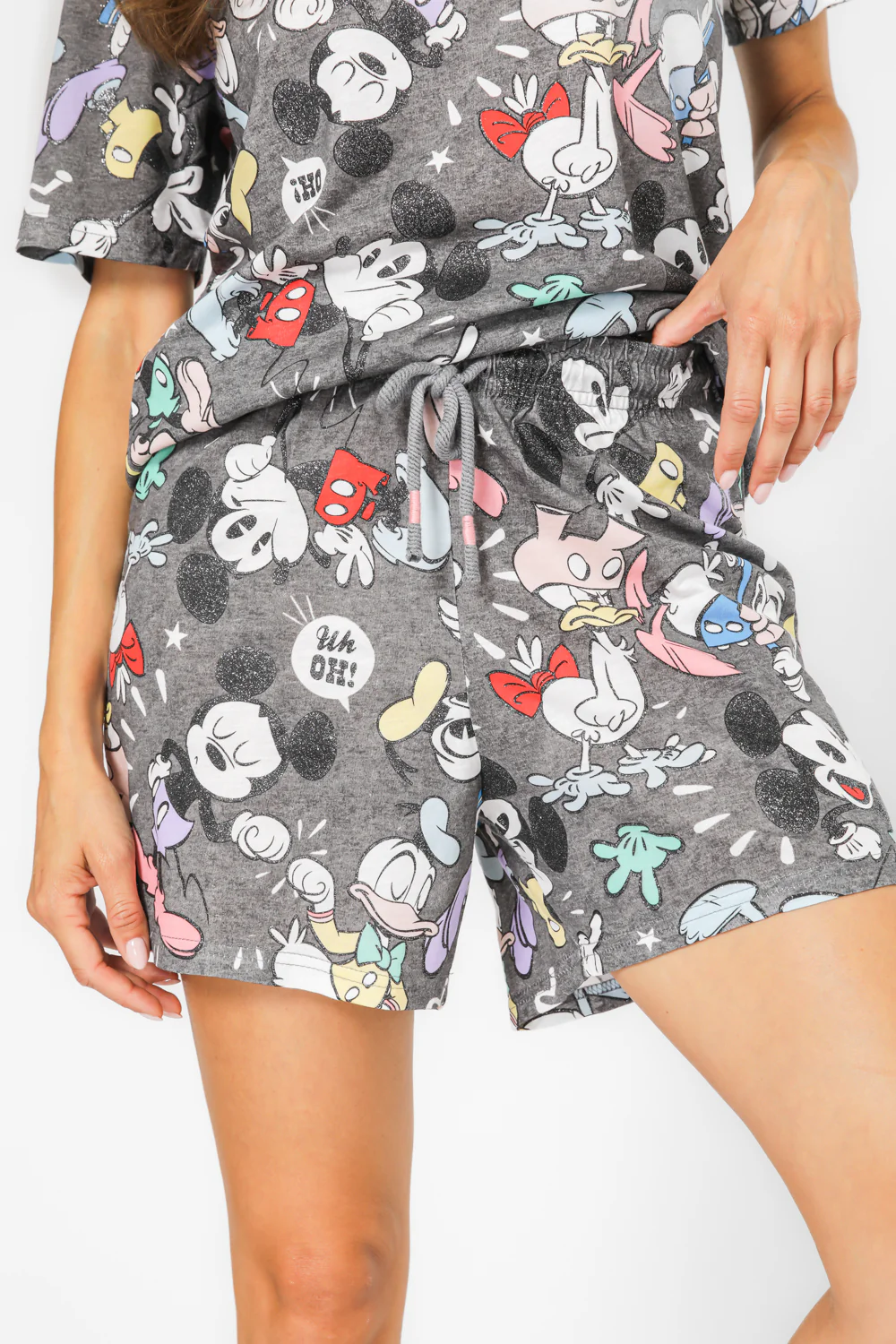 סט פיג’מה קצרה MICKEY אפורה - Image 3