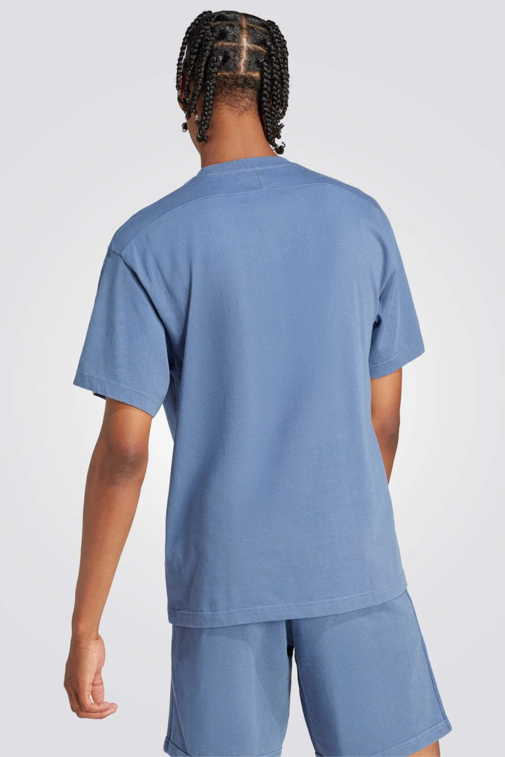 טישירט לגברים ALL SZN 3-STRIPES GARMENT WASH בצבע כחול - Image 4