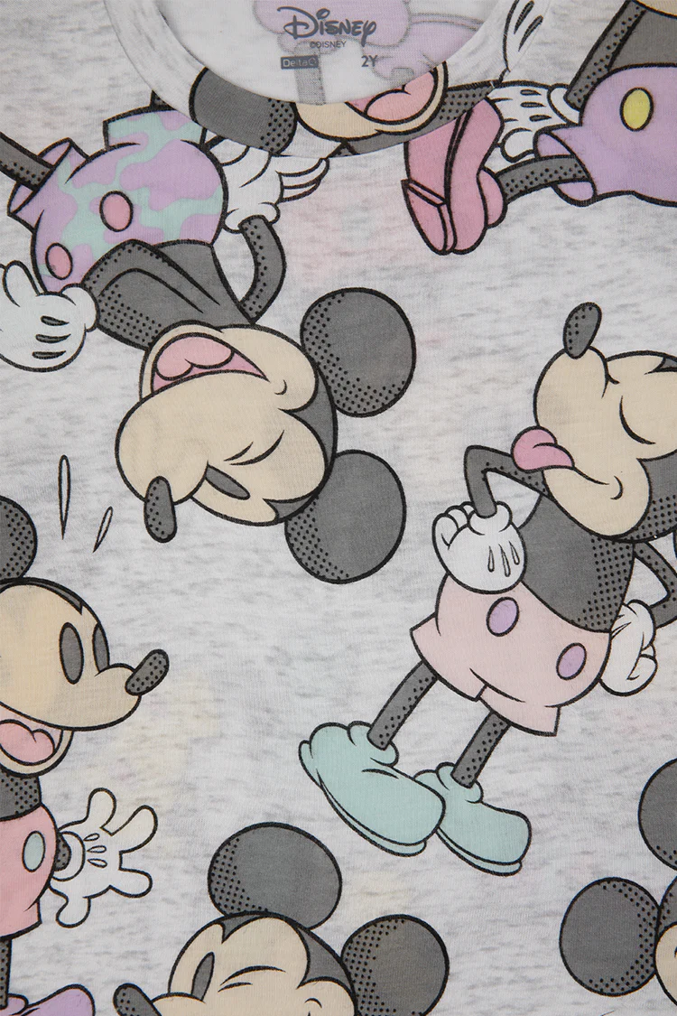 סט פיג’מה קצרה לבנים MICKEY DIGITAL בצבע אפור - Image 4