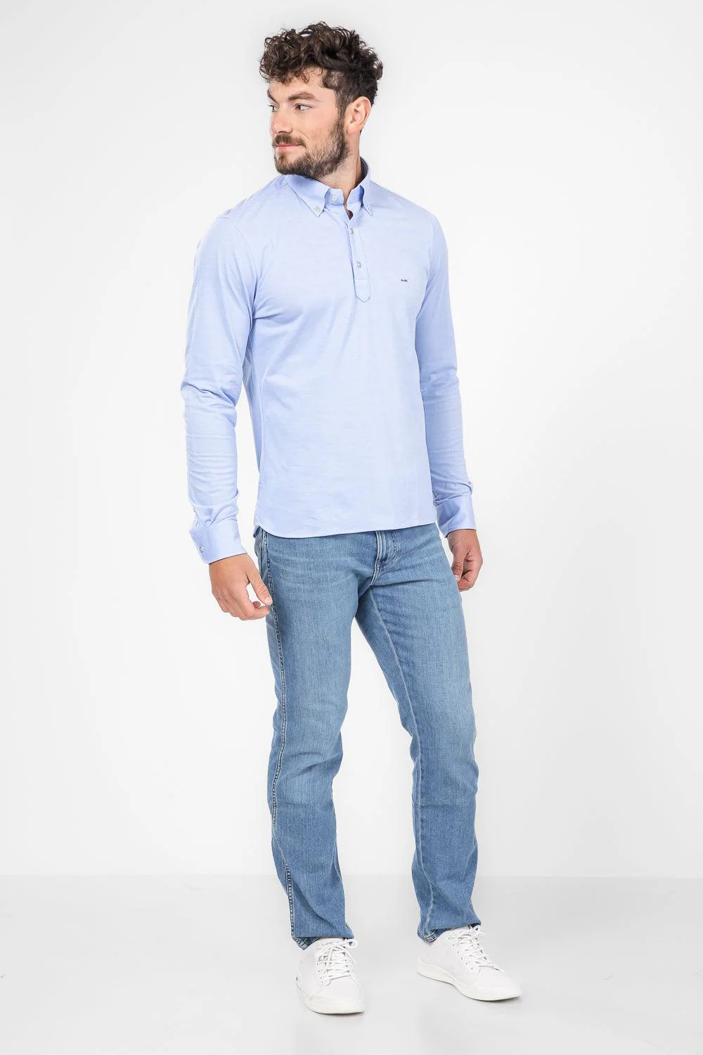 חולצת פולו CAMICIA SLIM בצבע תכלת - Image 4