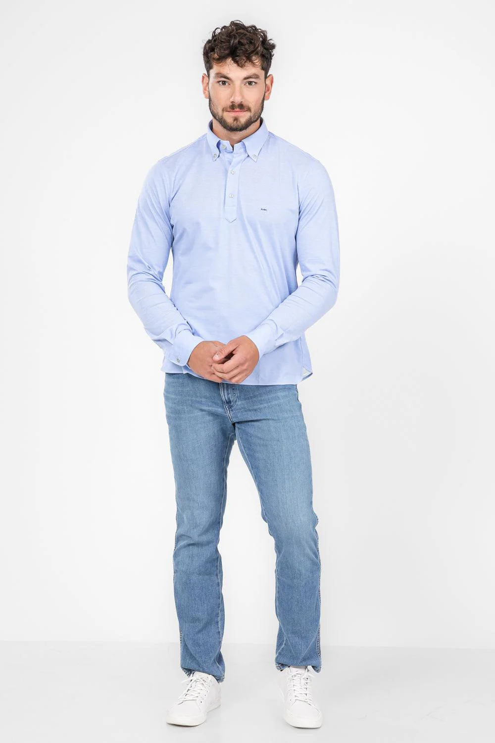 חולצת פולו CAMICIA SLIM בצבע תכלת - Image 5