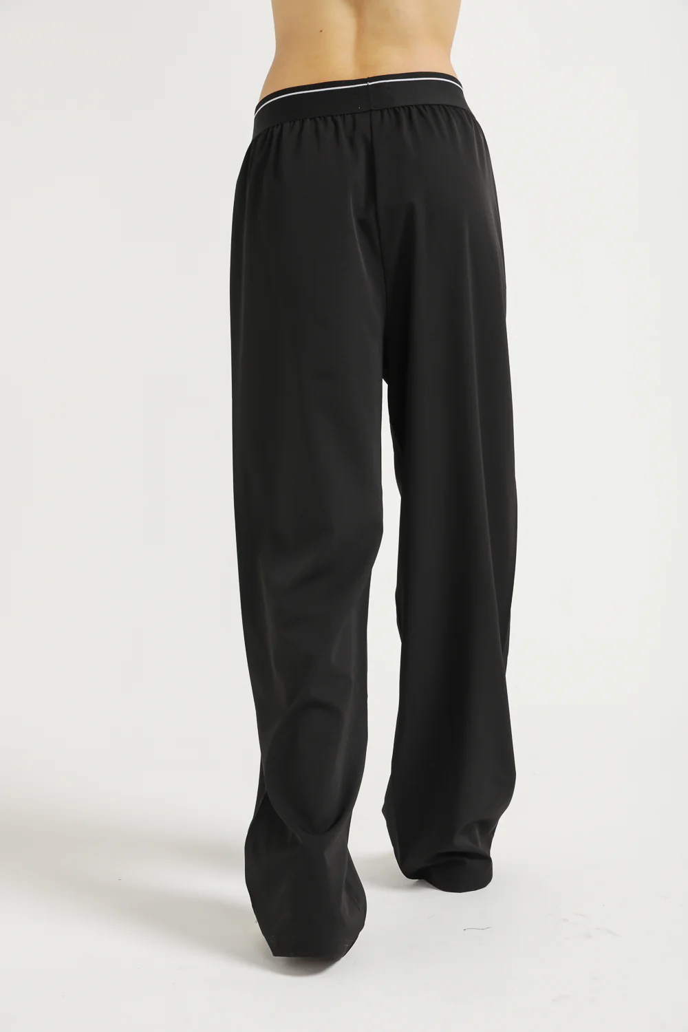 מכנסיים אלגנטיים בגזרה רחבה עם מותן גומי | קנת קול - Image 3