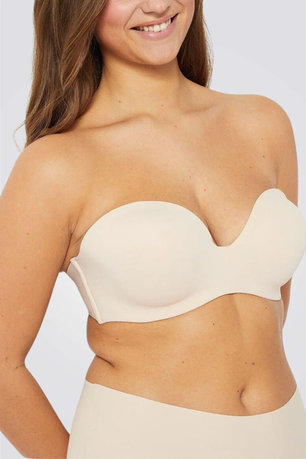 חזיית סטרפלס מיקרופייבר PURE FIT צבע גוף - Image 3