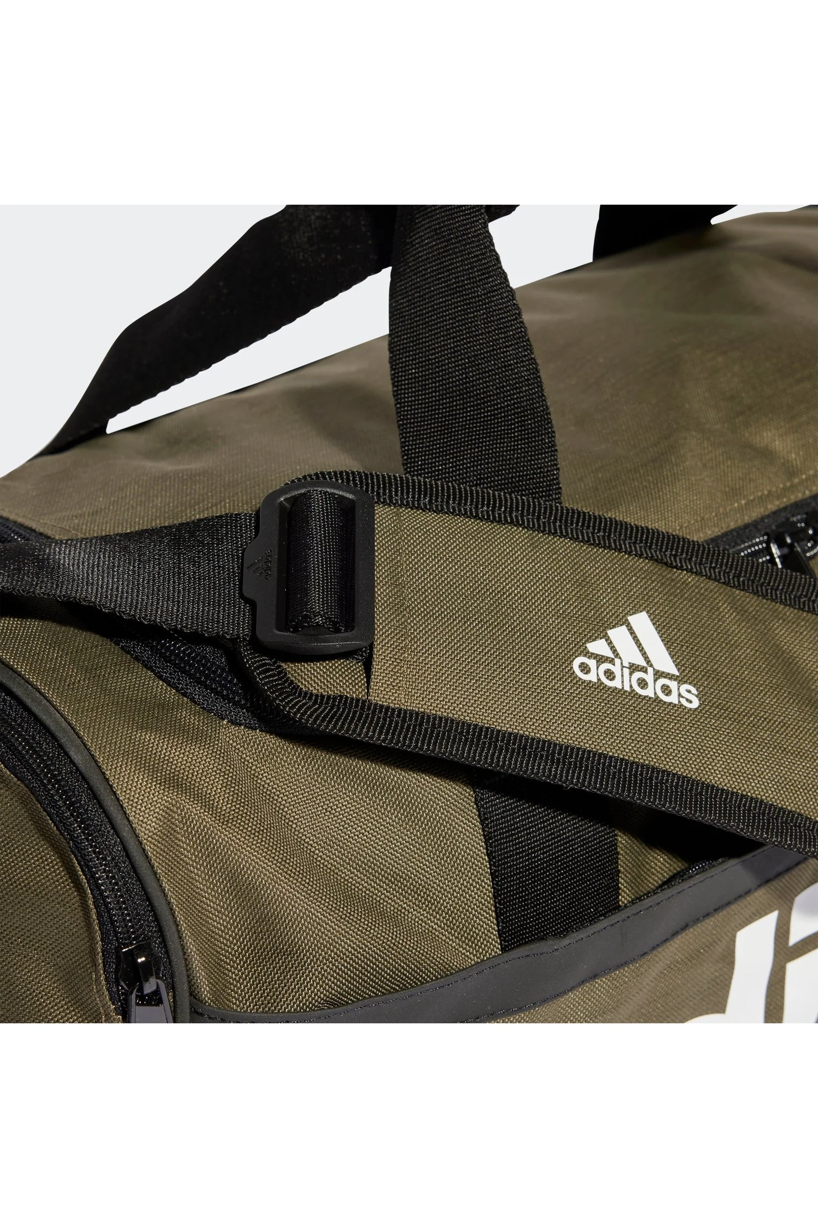 תיק אימון 39L ESSENTIALS LINEAR DUFFEL בצבע שחור לבן ובז' - Image 3