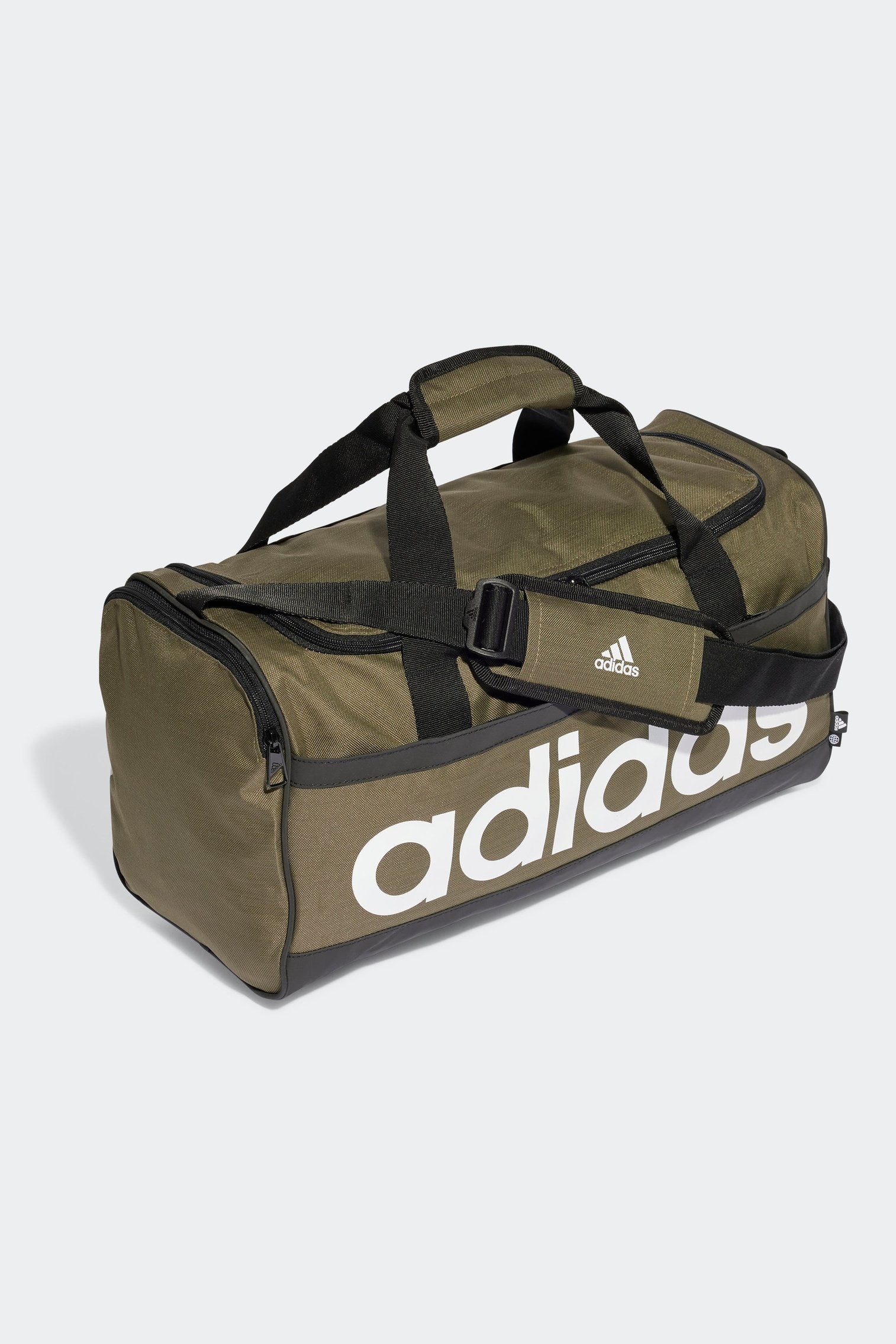 תיק אימון 39L ESSENTIALS LINEAR DUFFEL בצבע שחור לבן ובז' - Image 5