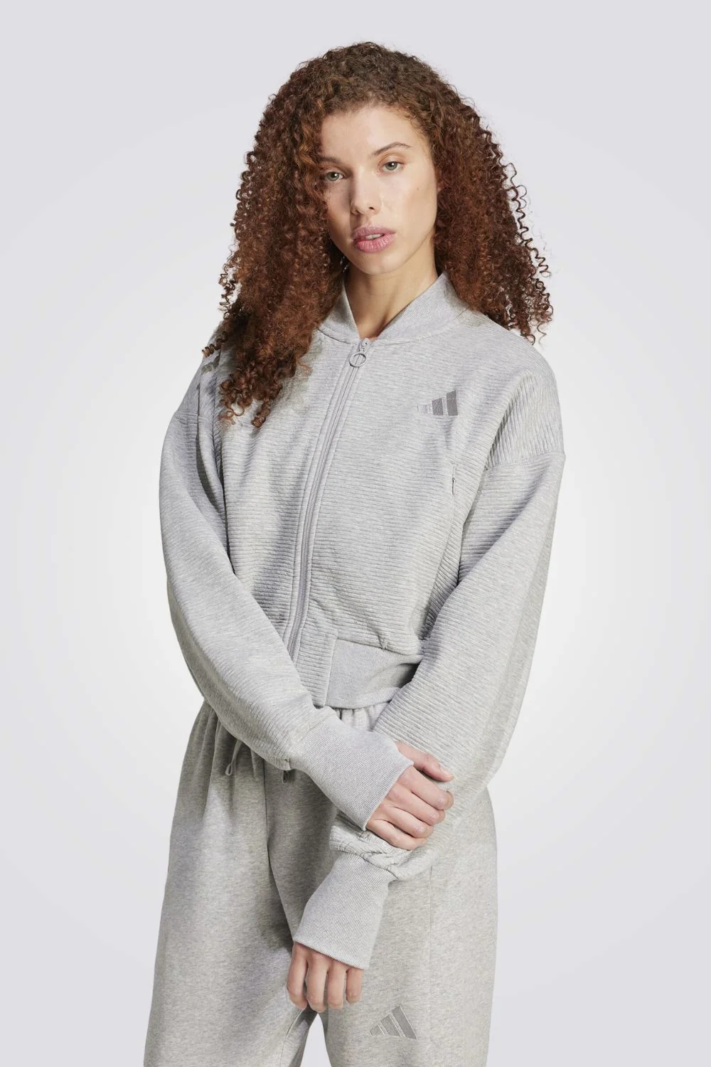 סווטשירט קפוצ'ון ALL SZN לנשים בצבע אפור