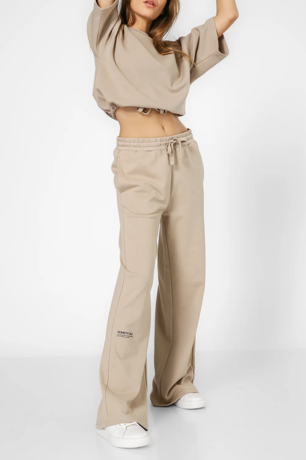 מכנסיים לנשים WIDE LEG בצבע מוקה - Image 2