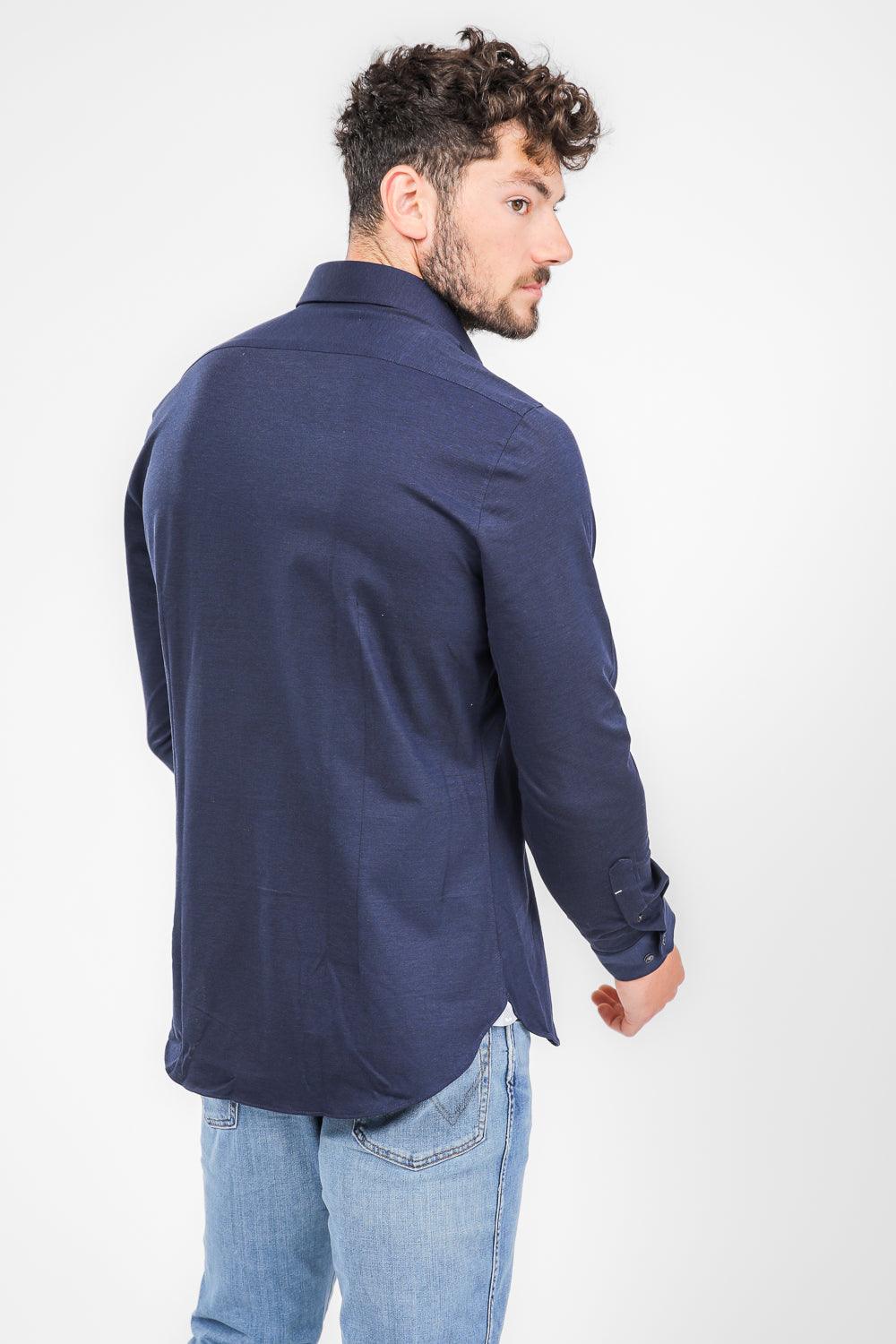 חולצה מכופתרת SOLID PIQUE SLIM בצבע נייבי - Image 2