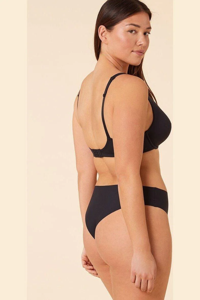 תחתוני טנגה מיקרופייבר PURE FIT שחור - Image 4