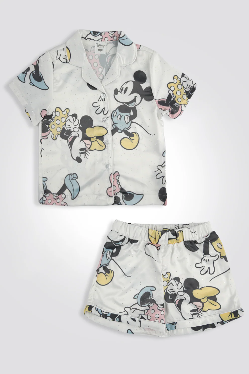 סט פיג’מה קצרה סאטן MICKEY לבנות